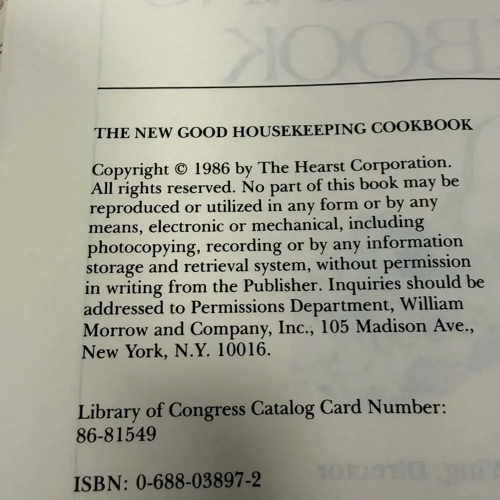 The New Good Housekeeping Cookbook (1986 Hardcover Edition)